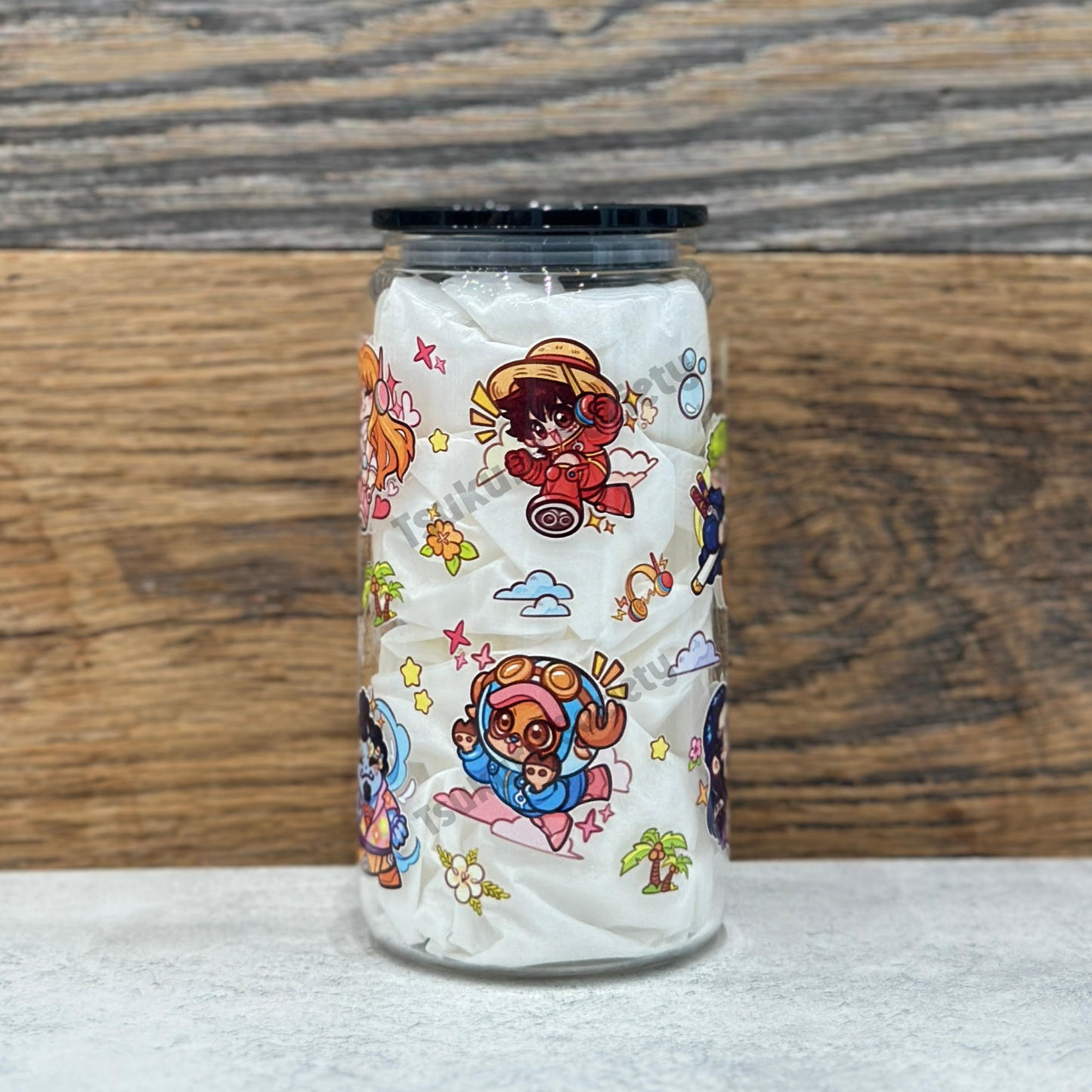 16oz Clear Glass Tumbler - Pirates (Double Sided)