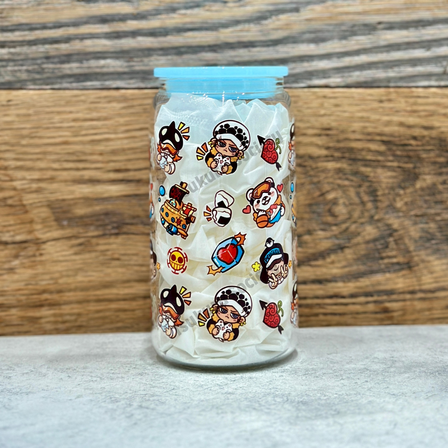 16oz Clear Glass Tumbler - Pirates (Double Sided)
