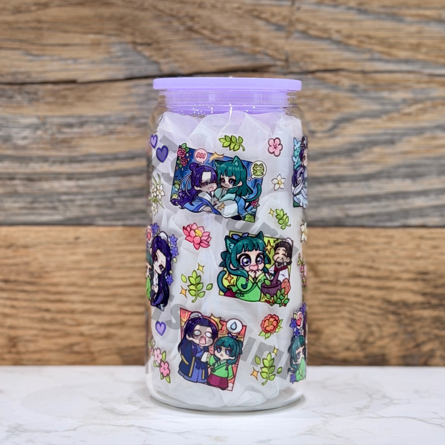 16oz Clear Glass Tumbler - TAD V2 (Double Sided)