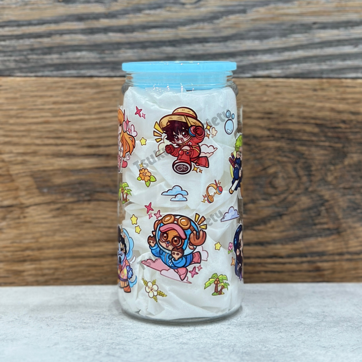16oz Clear Glass Tumbler - Pirates (Double Sided)