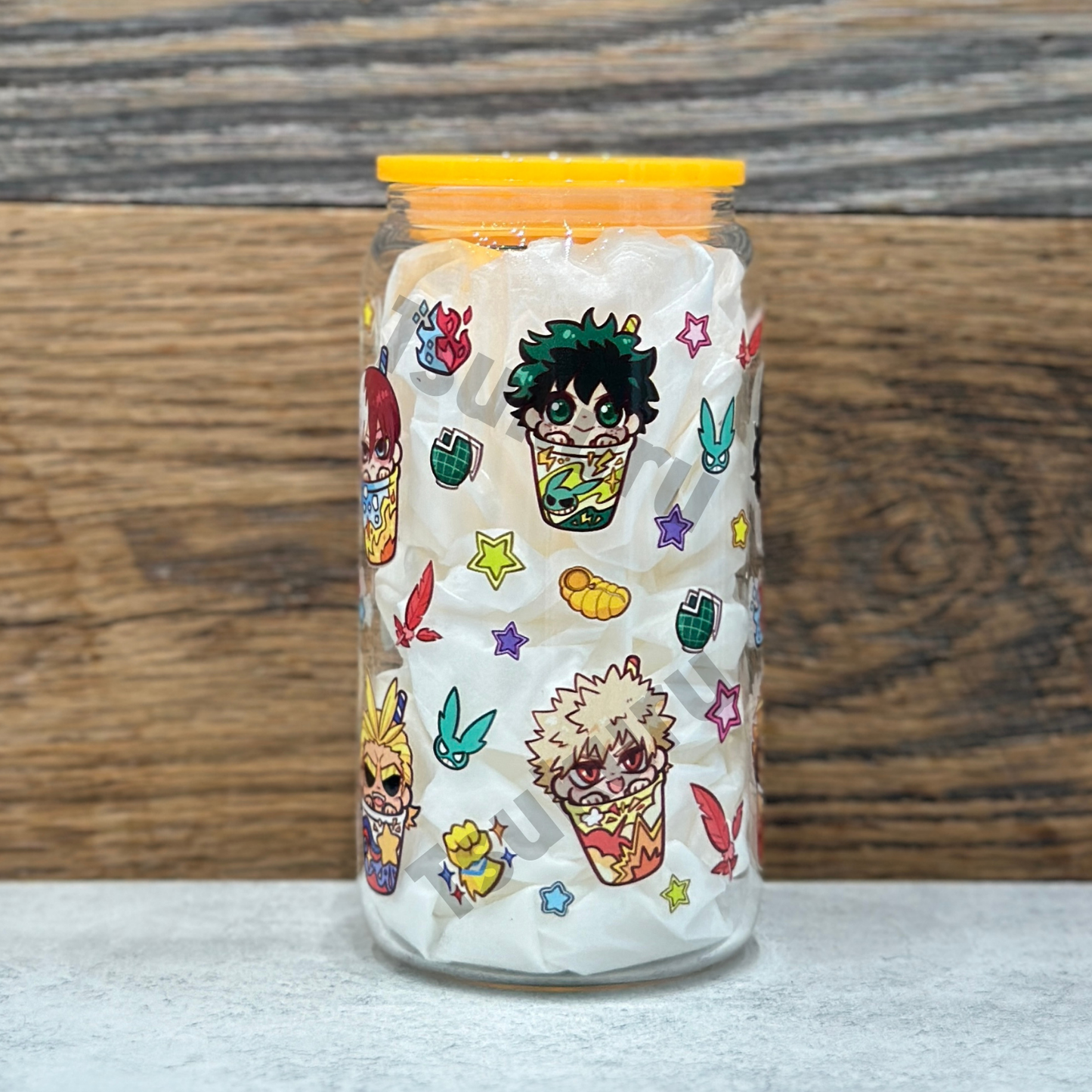 16oz Clear Glass Tumbler - Heroes (Double Sided)