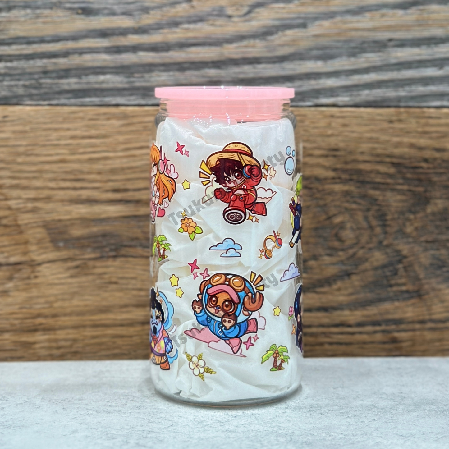 16oz Clear Glass Tumbler - Pirates (Double Sided)