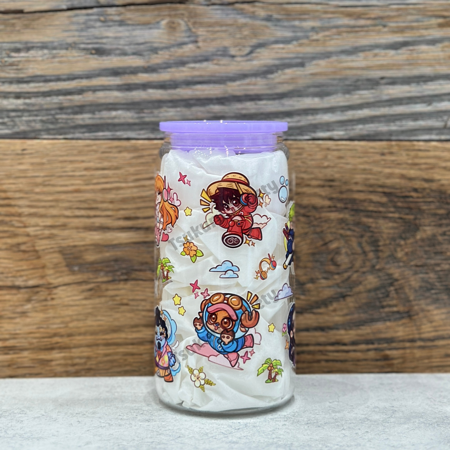 16oz Clear Glass Tumbler - Pirates (Double Sided)