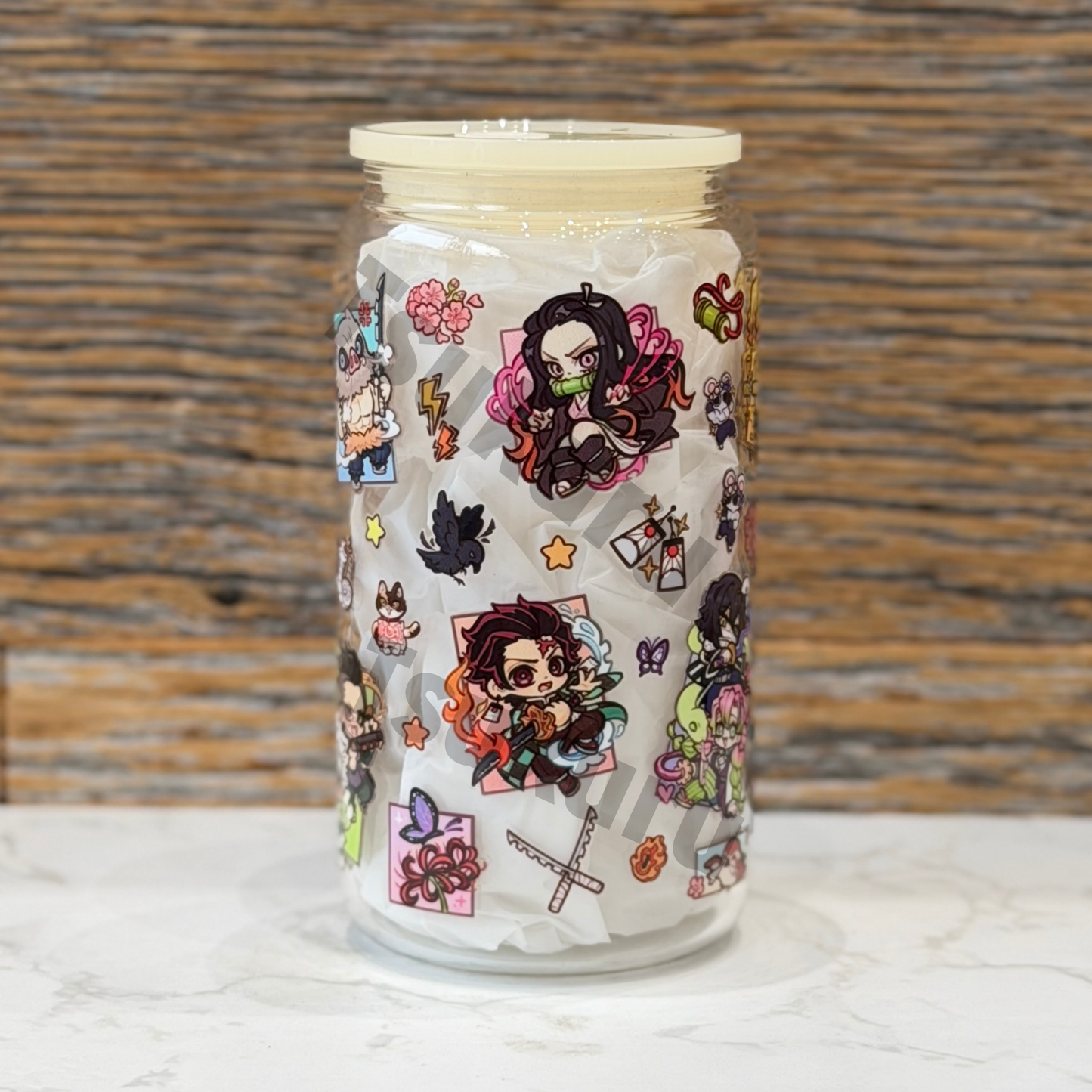 16oz Clear Glass Tumbler - Slayers (Double Sided)