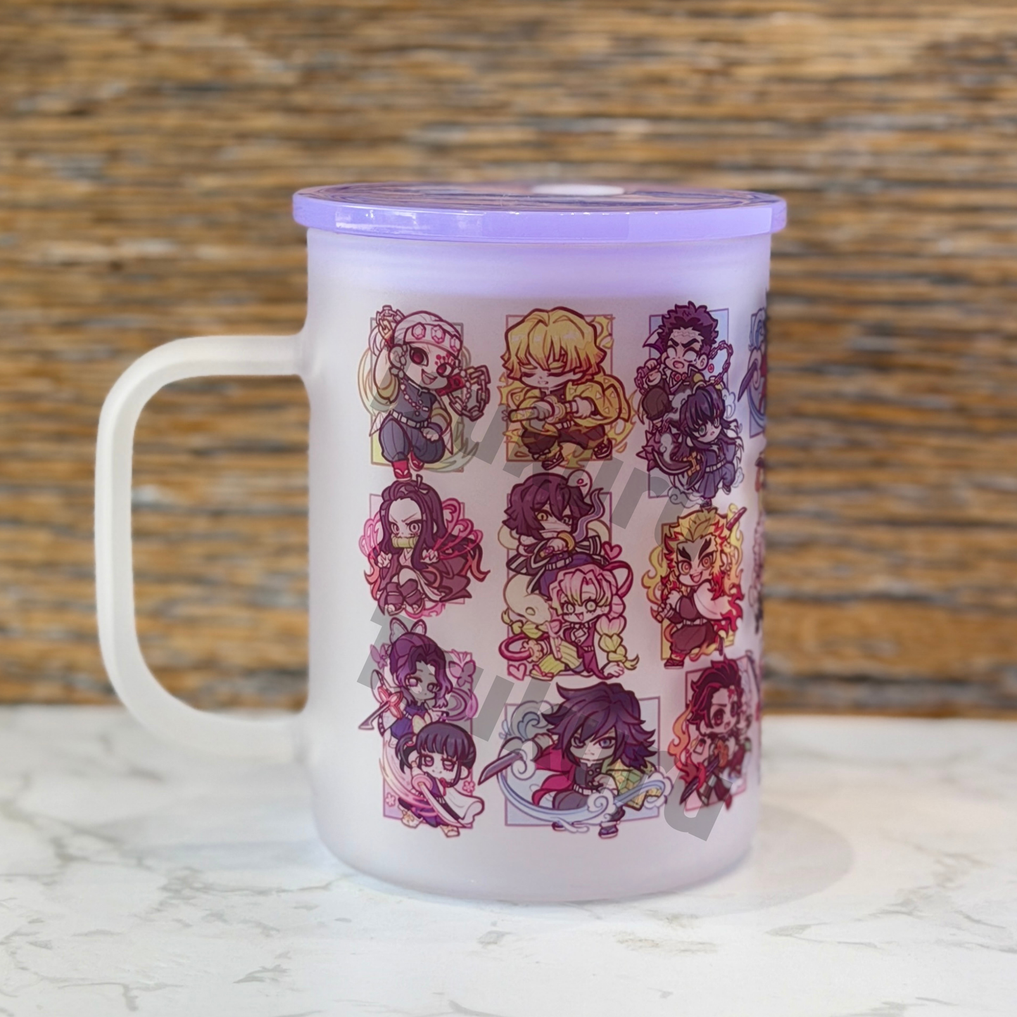 17oz Frosted Glass Mug - Slayers