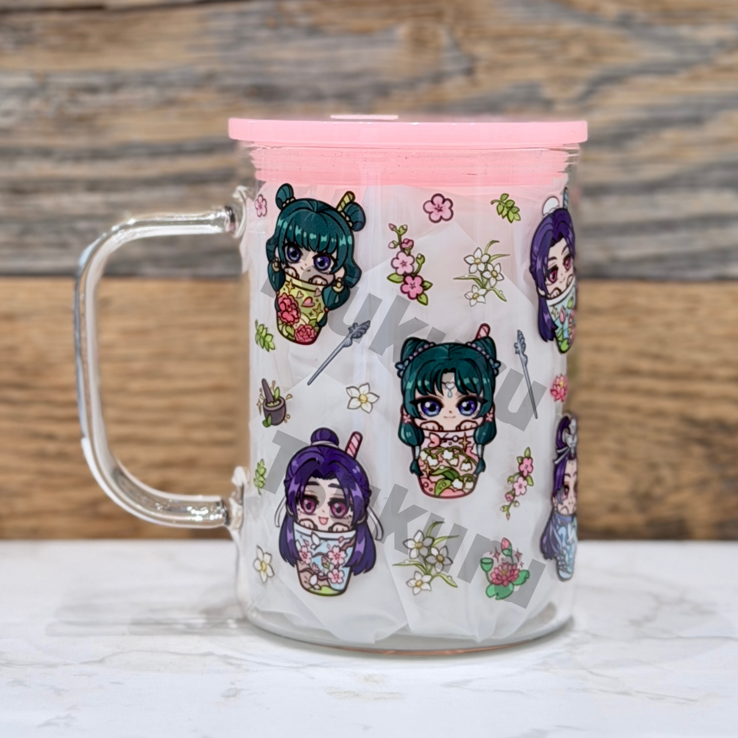 17oz Glass Mug - Boba AD (Double Sided)