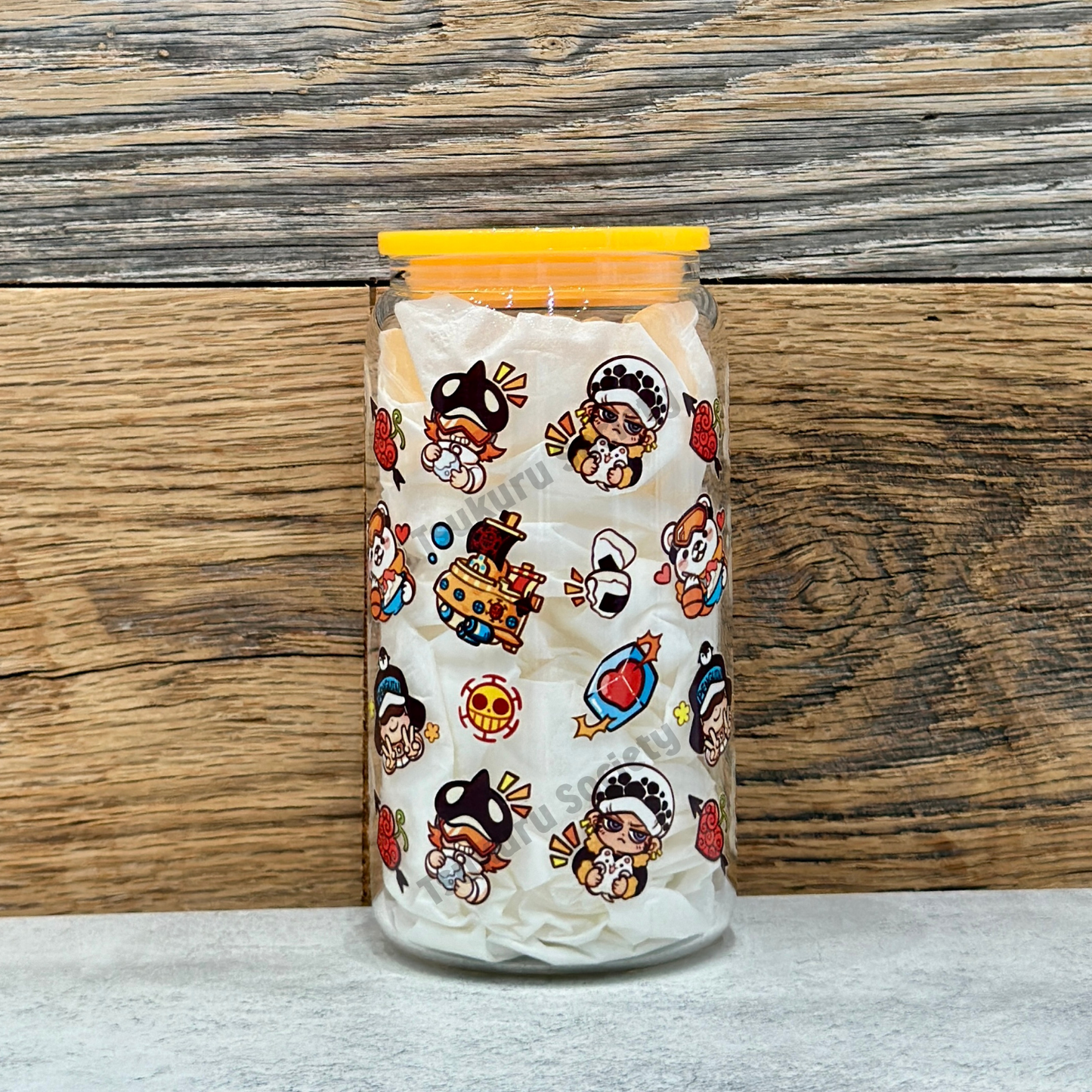 16oz Clear Glass Tumbler - Pirates (Double Sided)