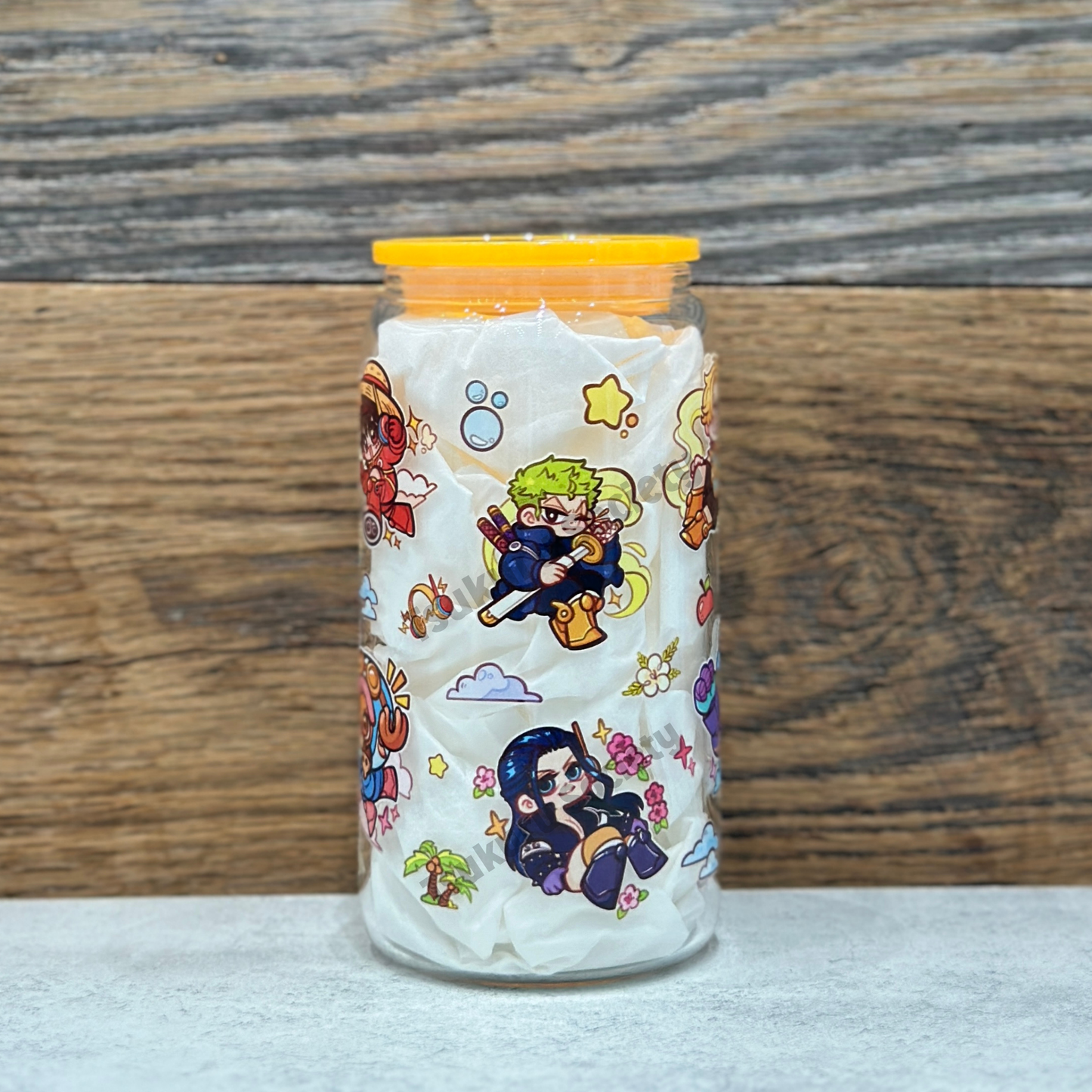 16oz Clear Glass Tumbler - Pirates (Double Sided)