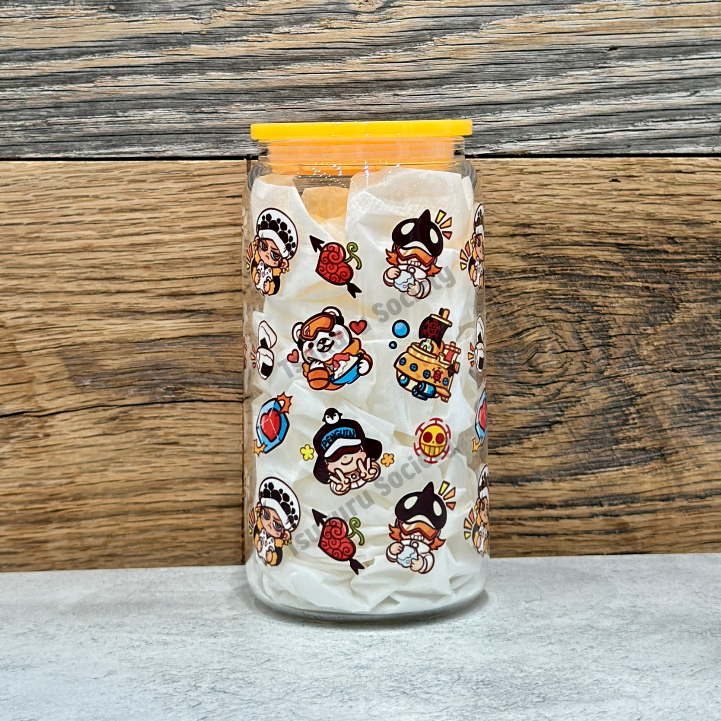 16oz Clear Glass Tumbler - Pirates (Double Sided)