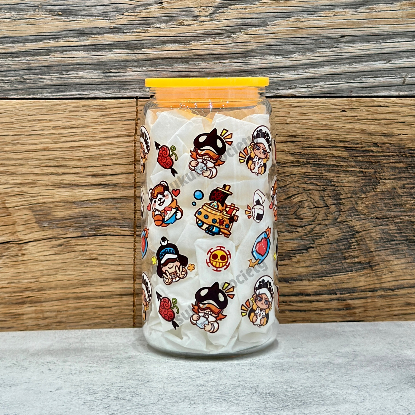 16oz Clear Glass Tumbler - Pirates (Double Sided)