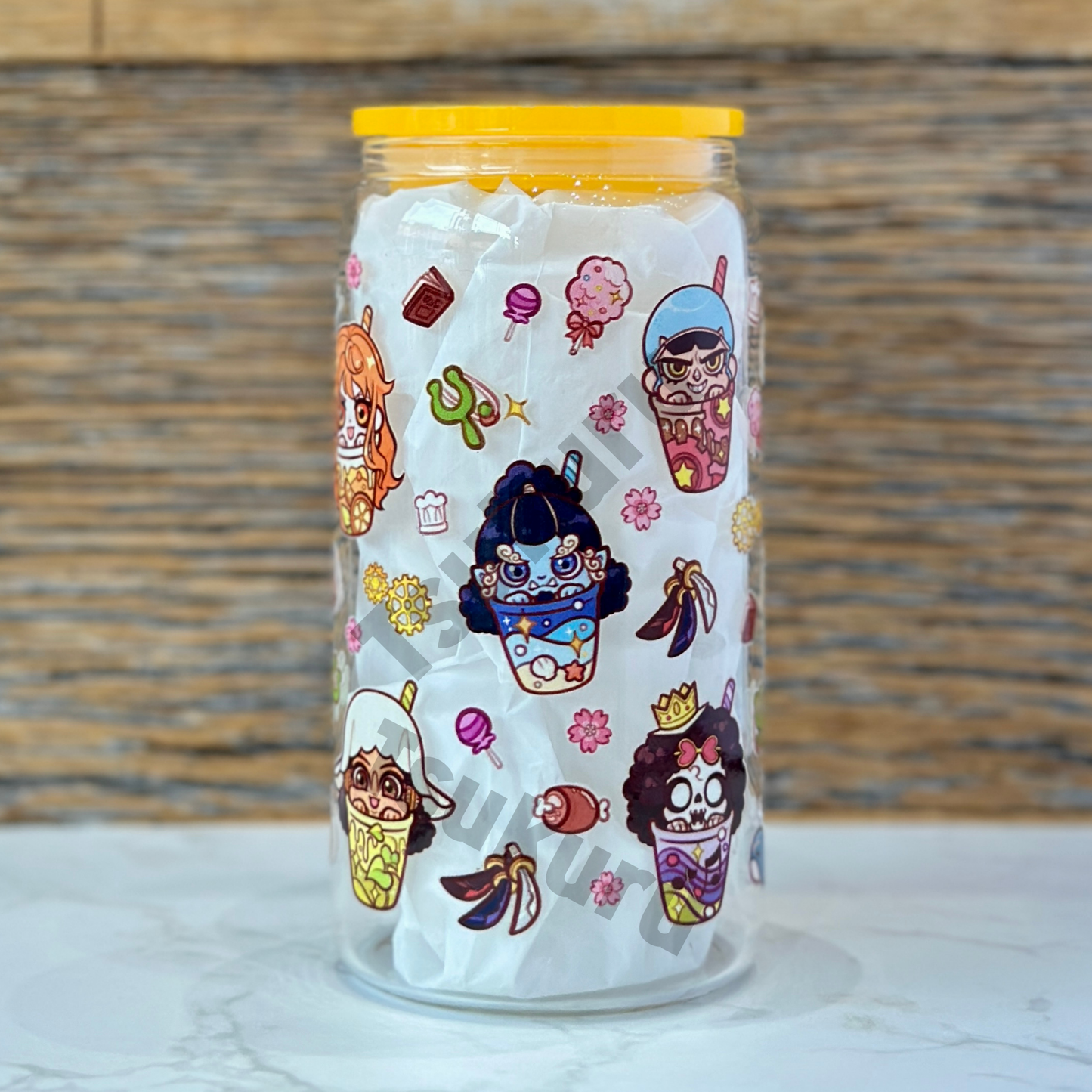 16oz Clear Glass Tumbler - Pirates