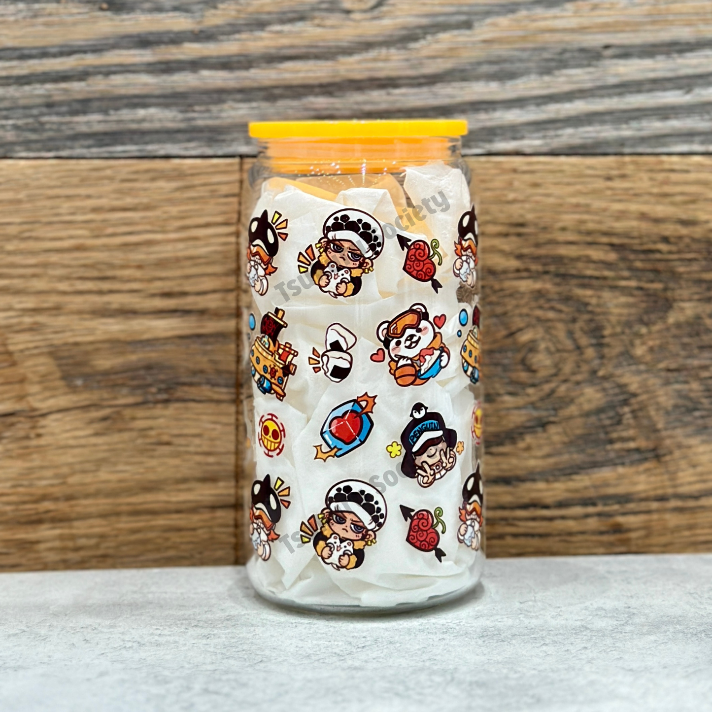 16oz Clear Glass Tumbler - Pirates (Double Sided)