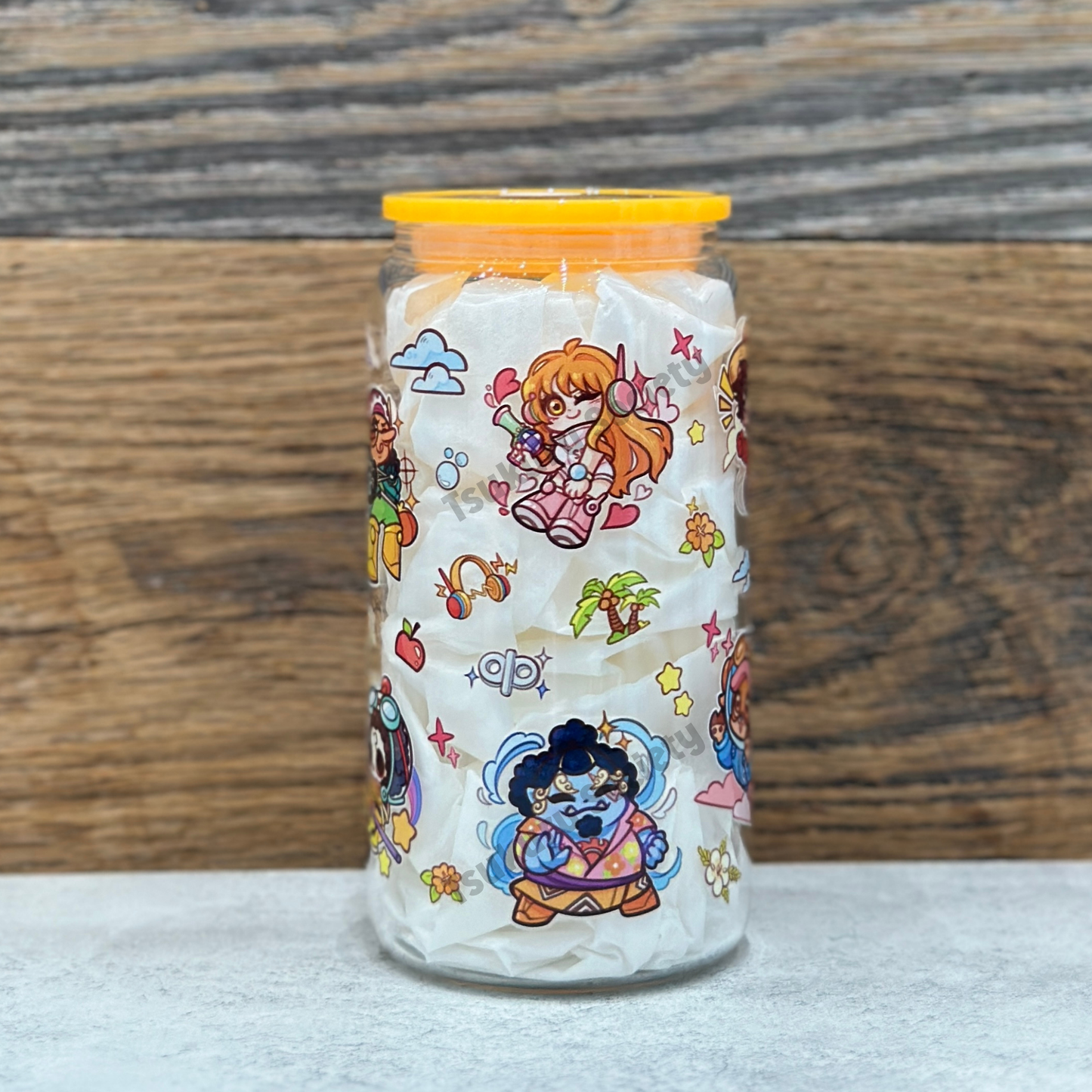 16oz Clear Glass Tumbler - Pirates (Double Sided)