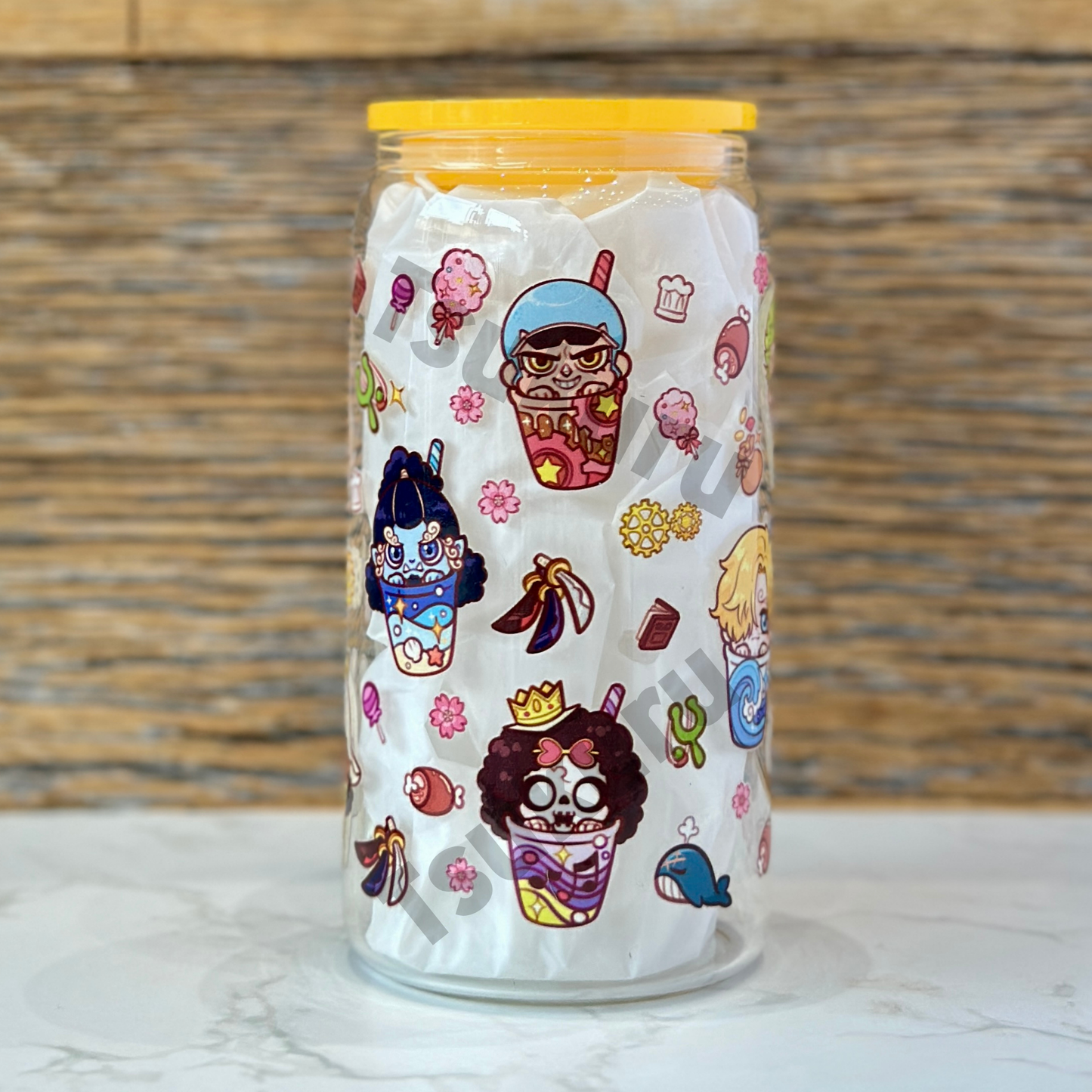 16oz Clear Glass Tumbler - Pirates