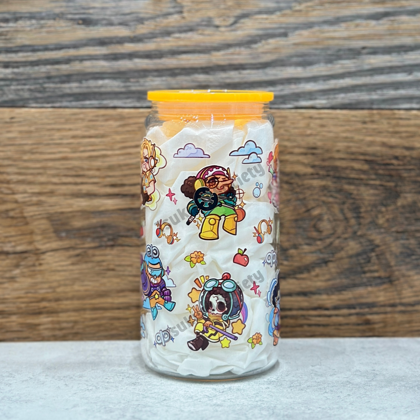 16oz Clear Glass Tumbler - Pirates (Double Sided)