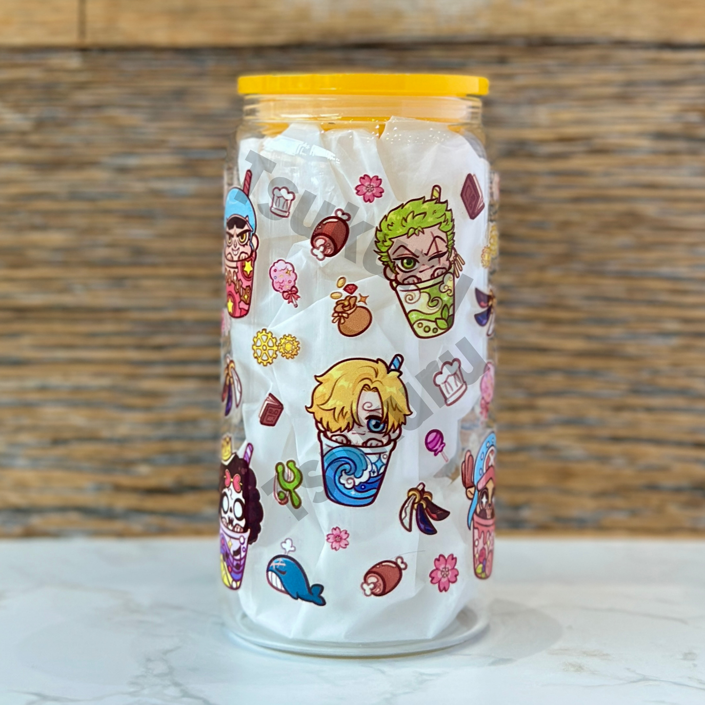 16oz Clear Glass Tumbler - Pirates