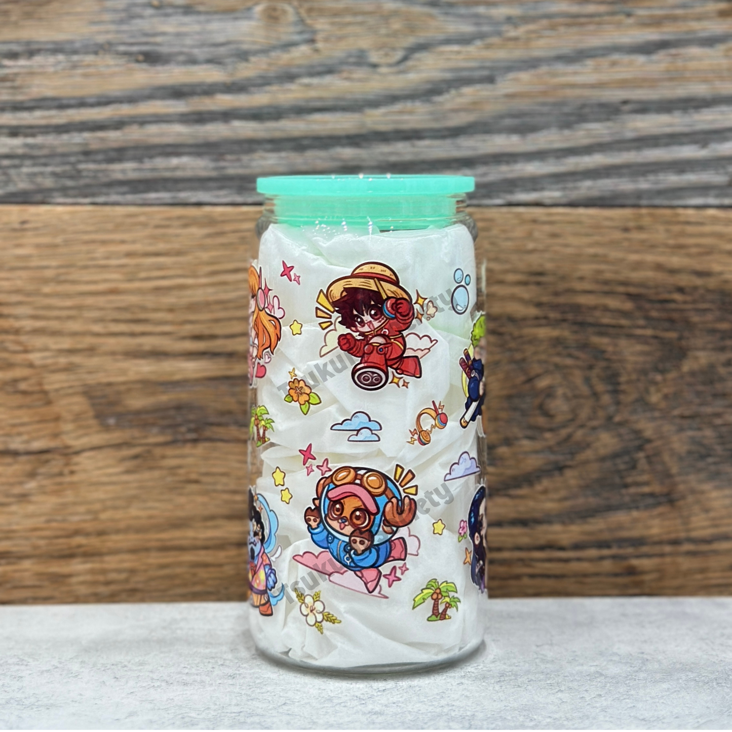 16oz Clear Glass Tumbler - Pirates (Double Sided)