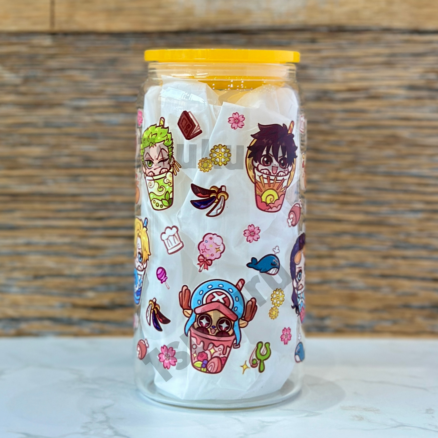 16oz Clear Glass Tumbler - Pirates