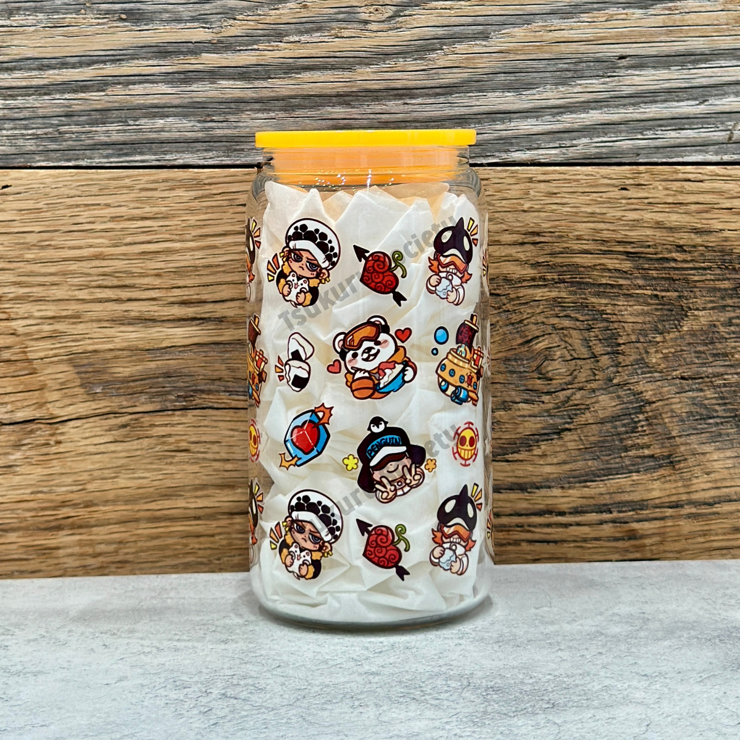 16oz Clear Glass Tumbler - Pirates (Double Sided)