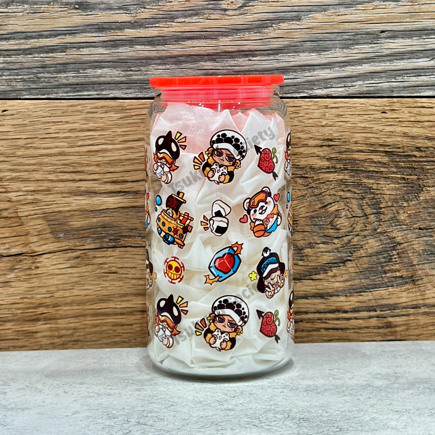 16oz Clear Glass Tumbler - Pirates (Double Sided)