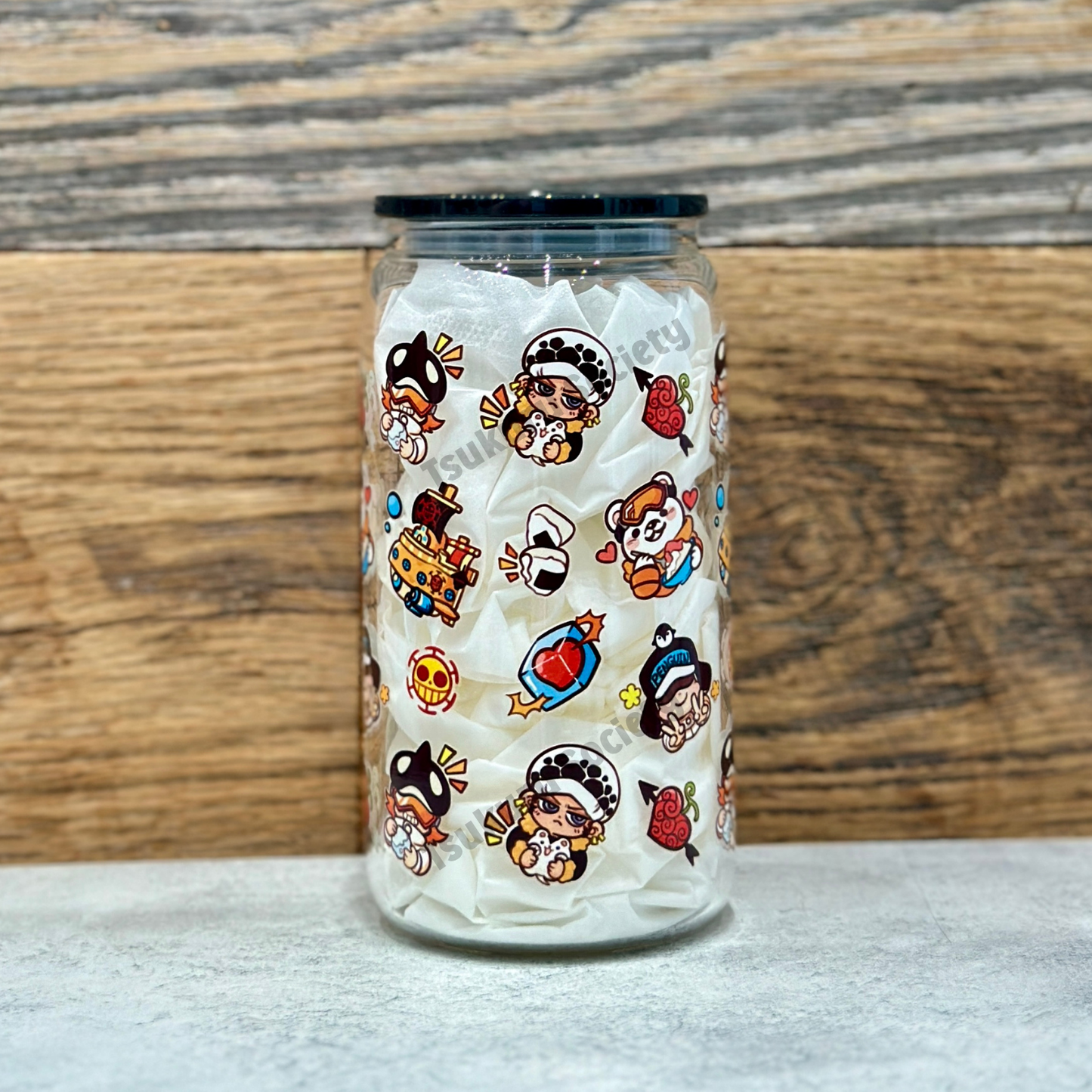 16oz Clear Glass Tumbler - Pirates (Double Sided)