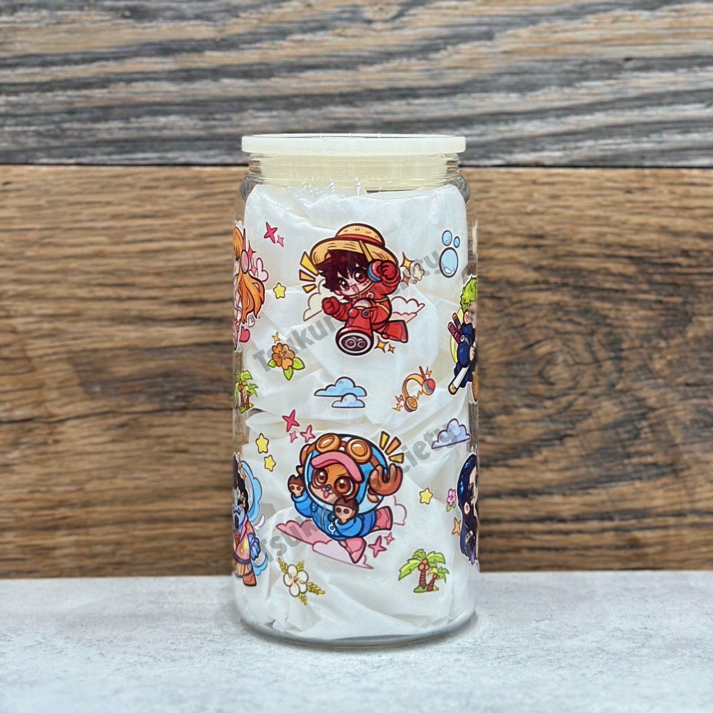 16oz Clear Glass Tumbler - Pirates (Double Sided)