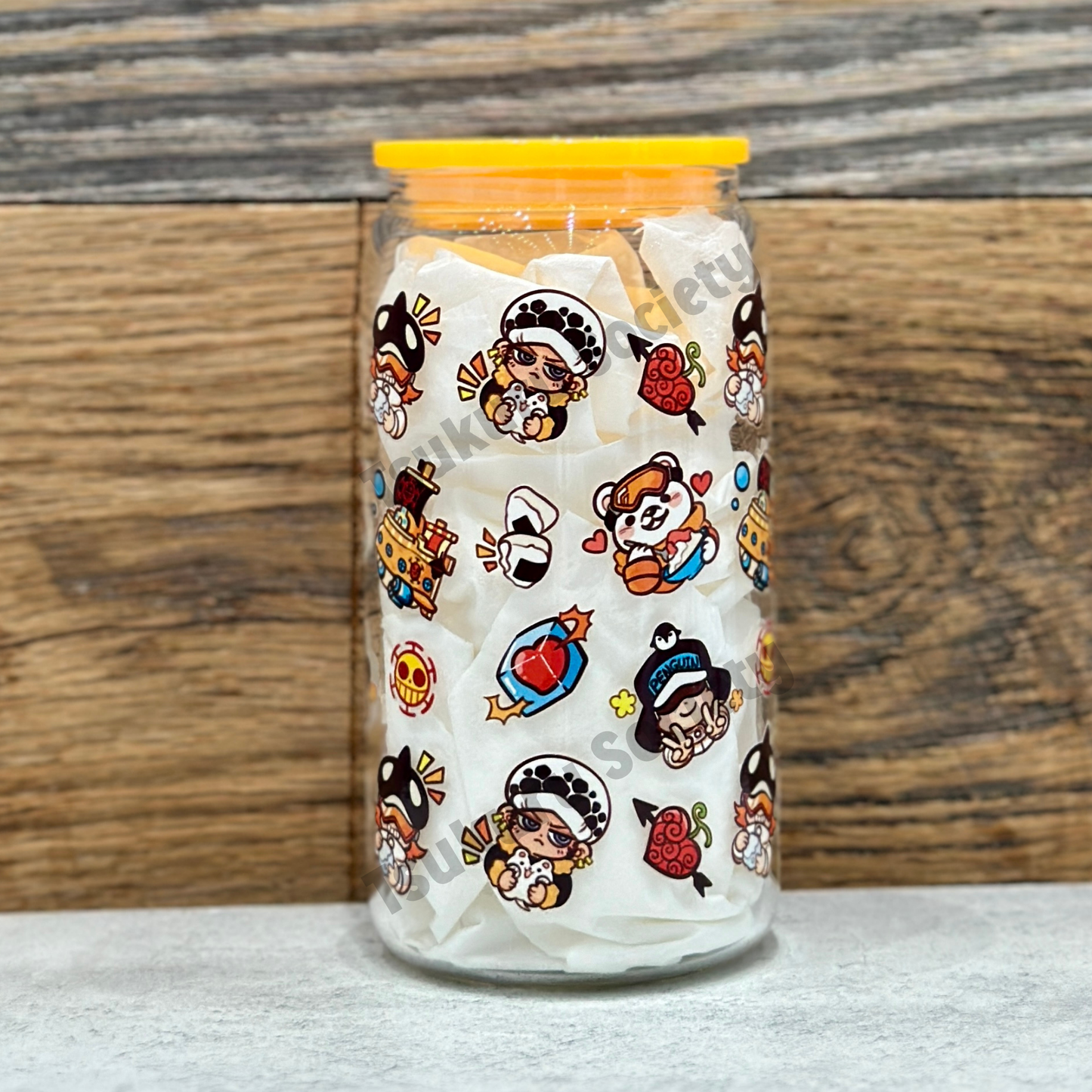 16oz Clear Glass Tumbler - Pirates (Double Sided)