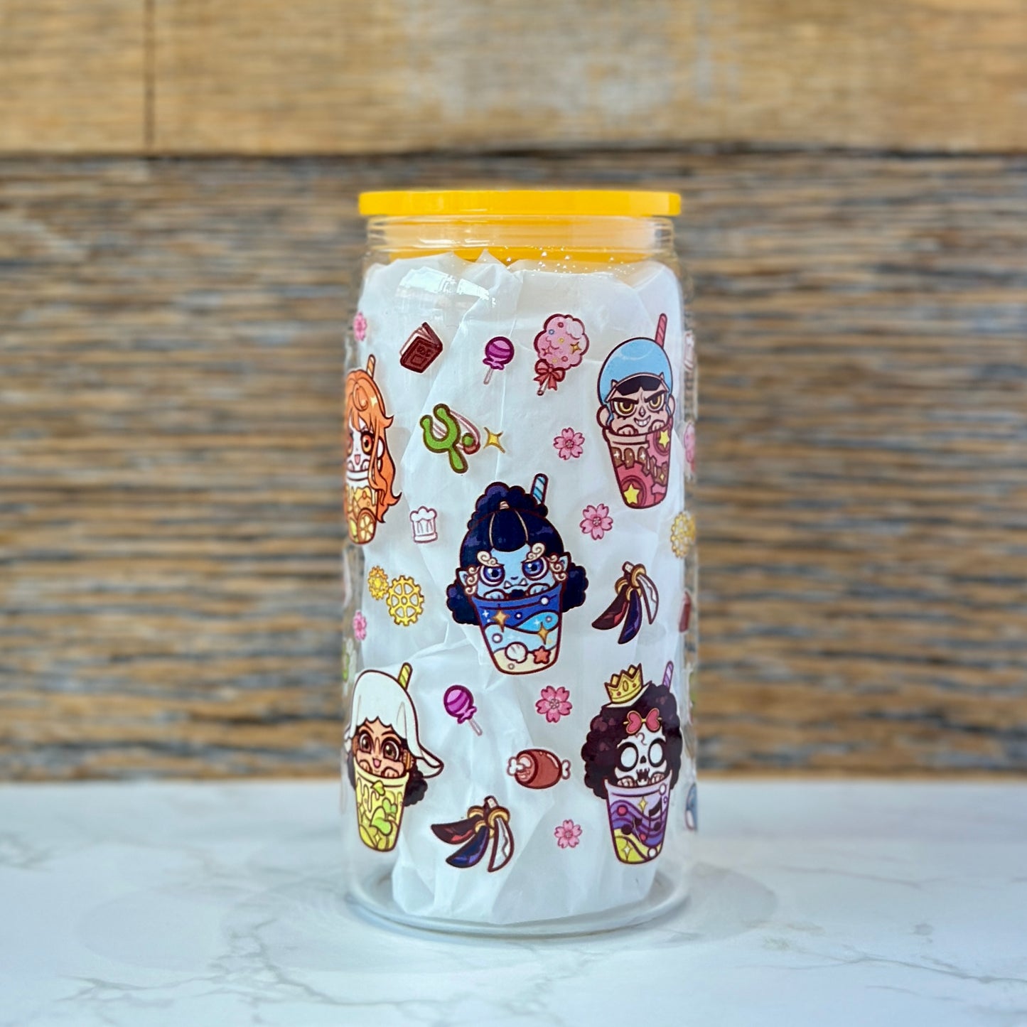 16oz Clear Glass Tumbler - Pirates