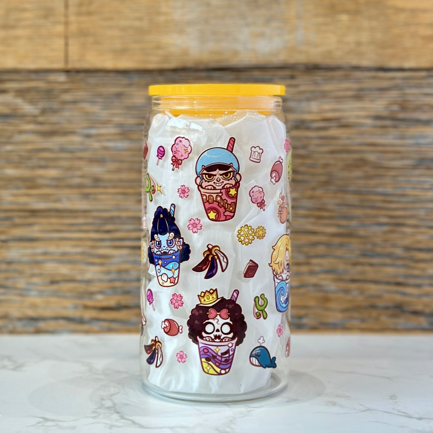 16oz Clear Glass Tumbler - Pirates