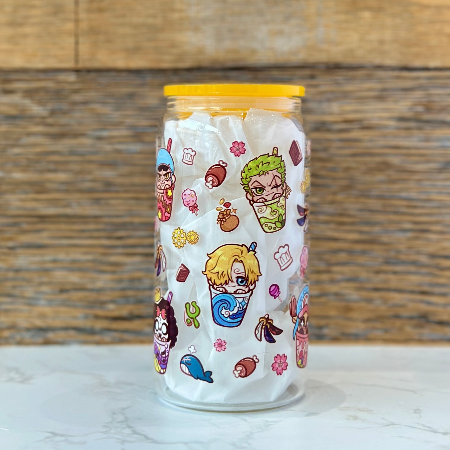 16oz Clear Glass Tumbler - Pirates