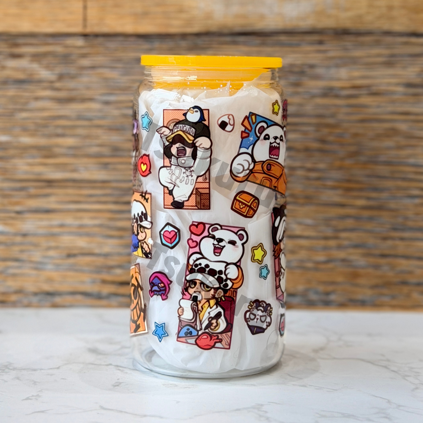 16oz Clear Glass Tumbler - Pirates Panel (Double Sided)