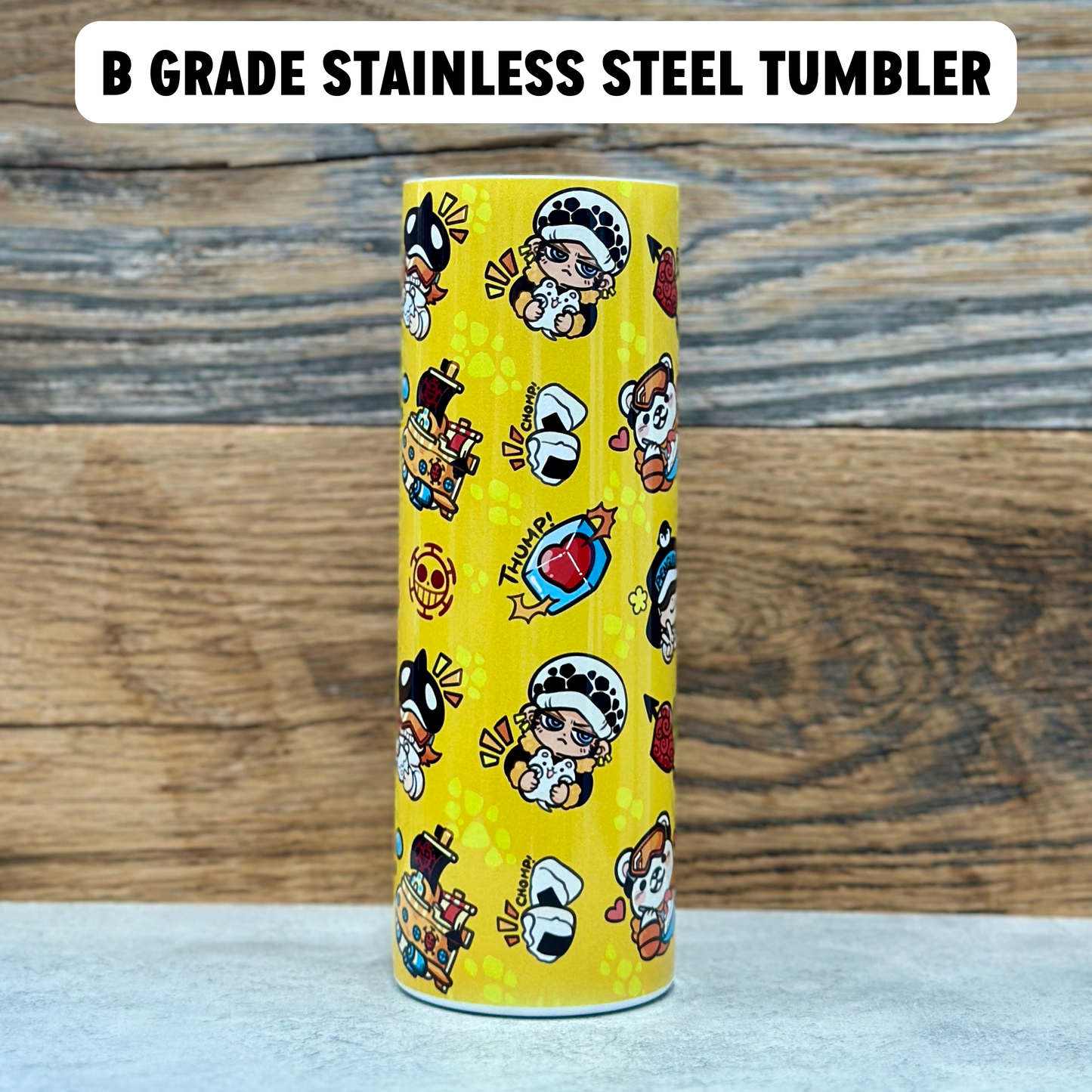 20 oz Stainless Steel Tumbler - Heart Pirates - (B GRADE)