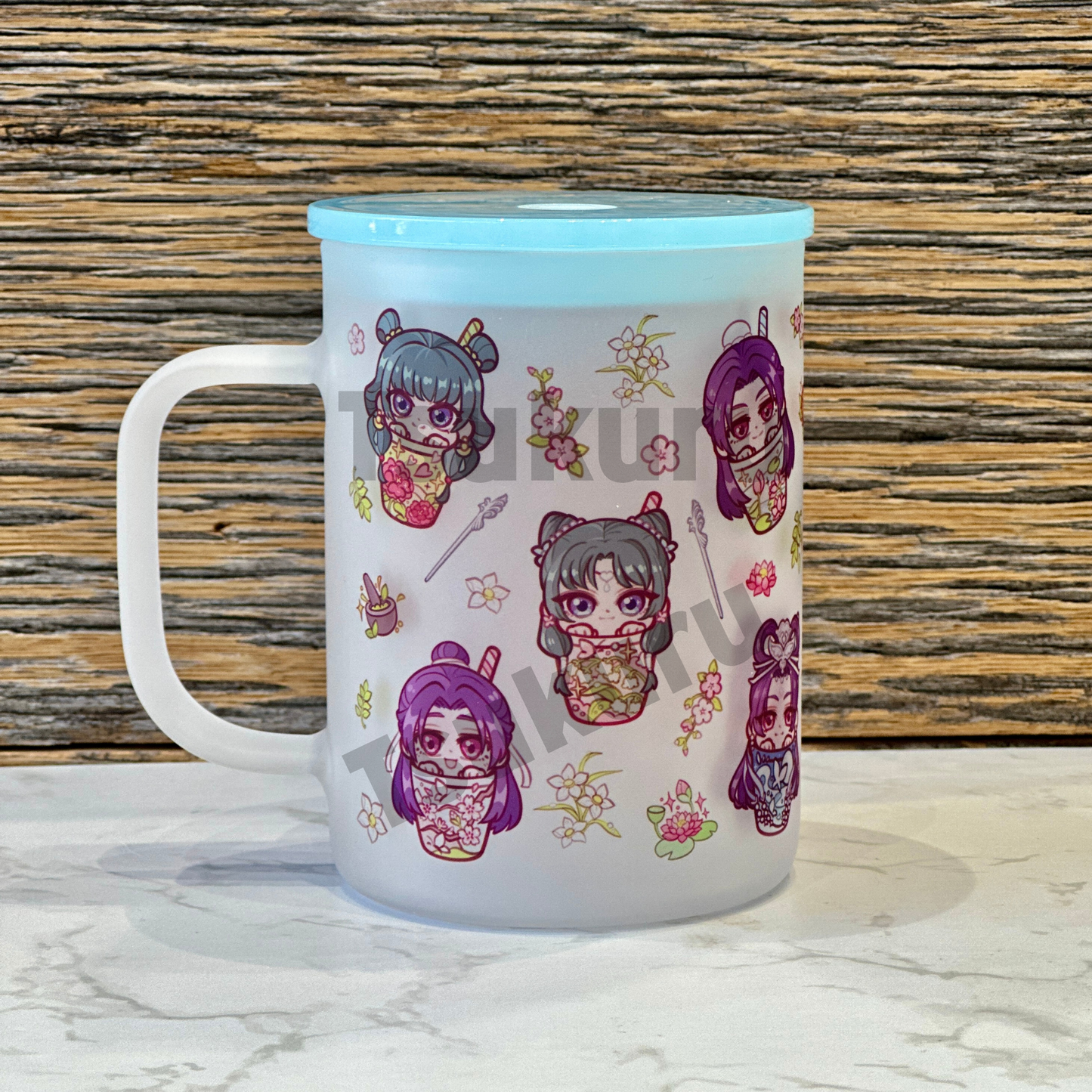 17oz Frosted Glass Mug - Boba AD