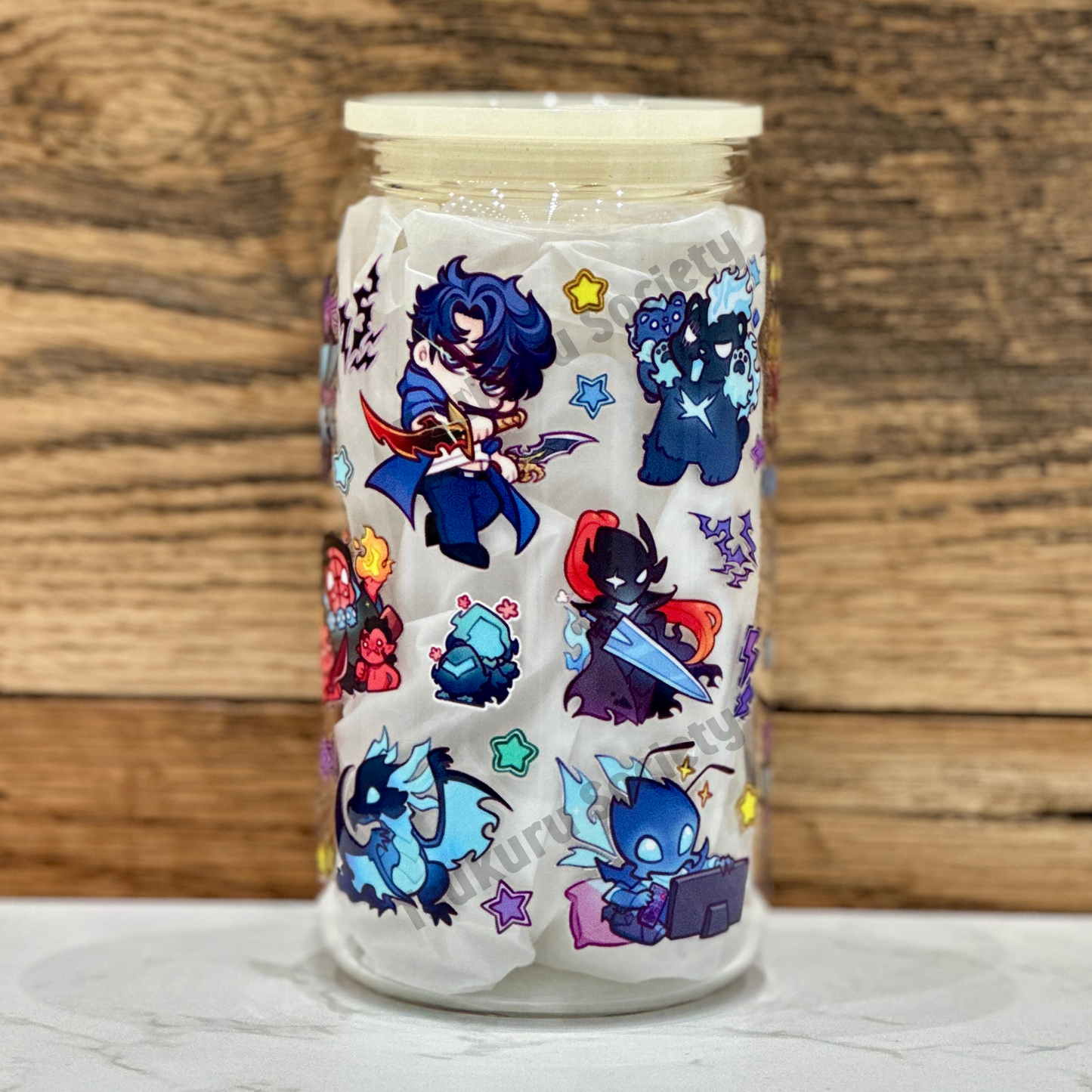 16oz Clear Glass Tumbler - SL (Double Sided)