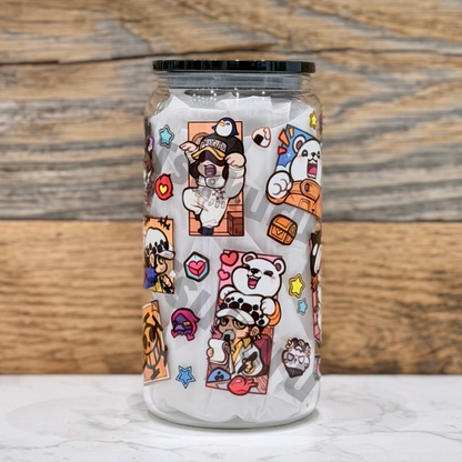 16oz Clear Glass Tumbler - Pirates Panel (Double Sided)