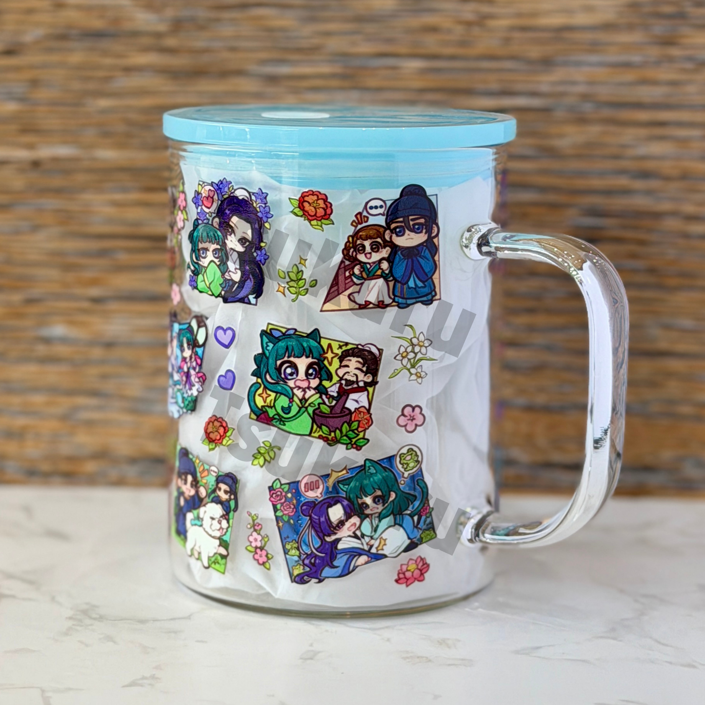 17oz Glass Mug - AD Panels V2 (Double Sided)