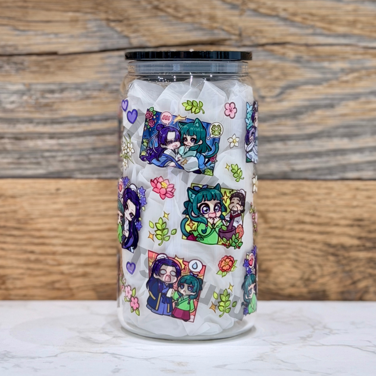 16oz Clear Glass Tumbler - TAD V2 (Double Sided)