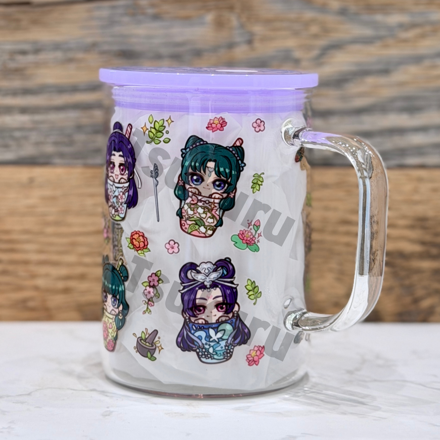 17oz Glass Mug - Boba AD (Double Sided)