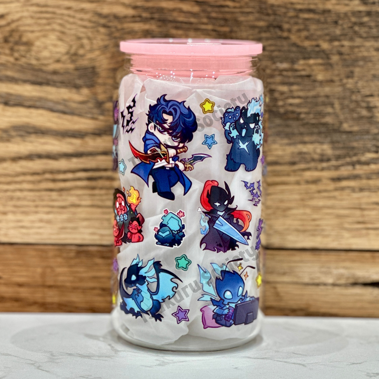 16oz Clear Glass Tumbler - SL (Double Sided)