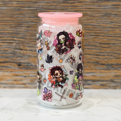 16oz Clear Glass Tumbler - Slayers (Double Sided)