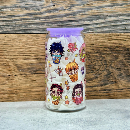 16oz Clear Glass Tumbler - Boba Slayers (Double Sided)