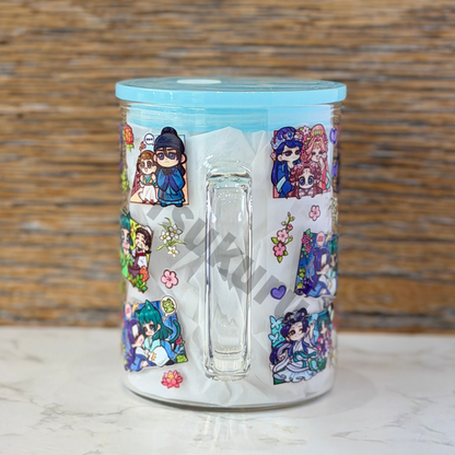 17oz Glass Mug - AD Panels V2 (Double Sided)