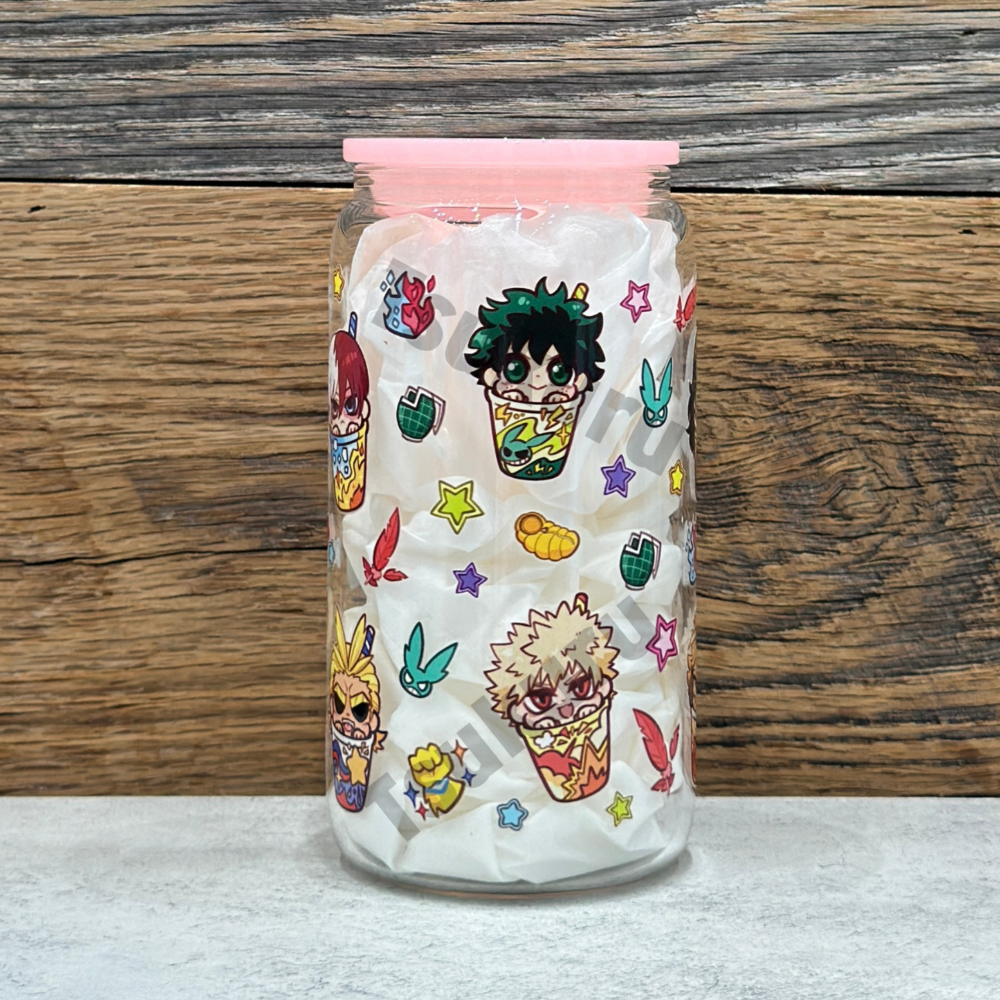 16oz Clear Glass Tumbler - Heroes (Double Sided)