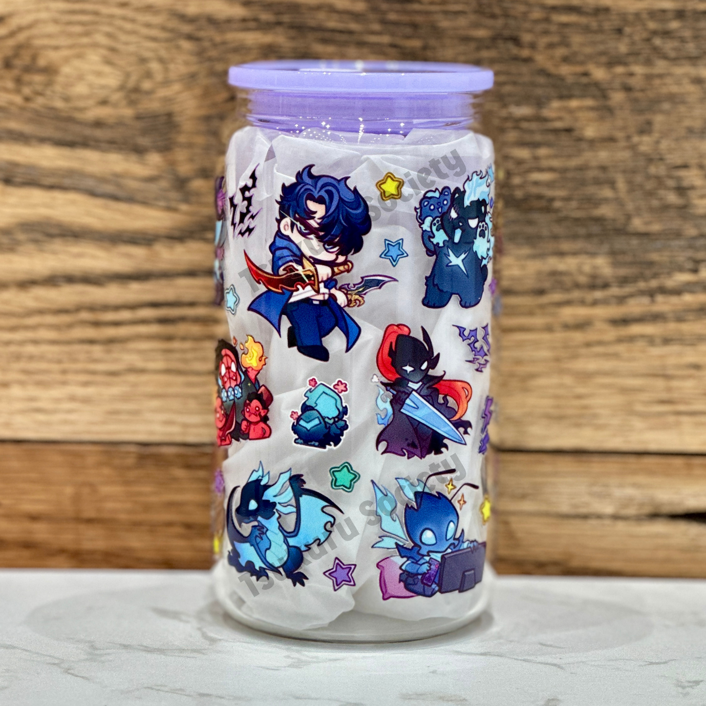 16oz Clear Glass Tumbler - SL (Double Sided)