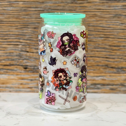 16oz Clear Glass Tumbler - Slayers (Double Sided)