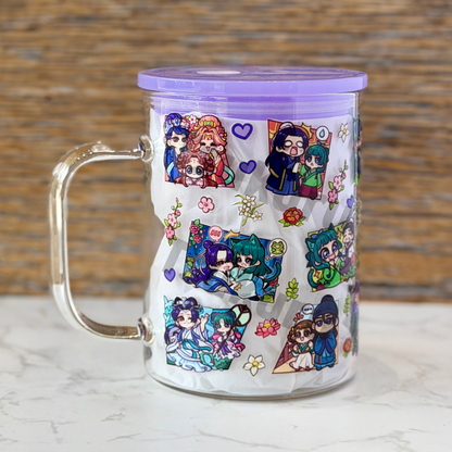 17oz Glass Mug - AD Panels V2 (Double Sided)