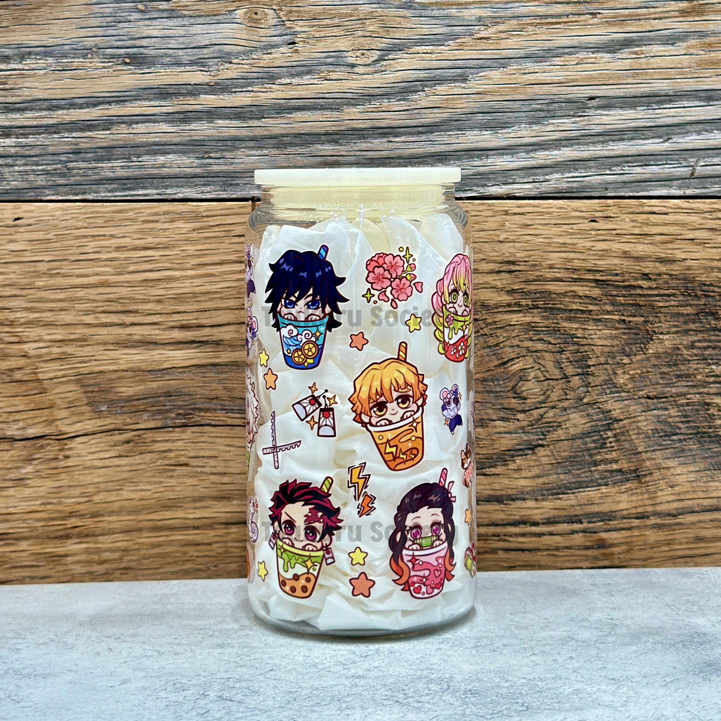 16oz Clear Glass Tumbler - Boba Slayers (Double Sided)