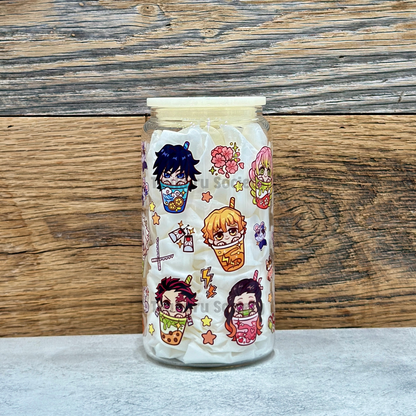 16oz Clear Glass Tumbler - Boba Slayers (Double Sided)