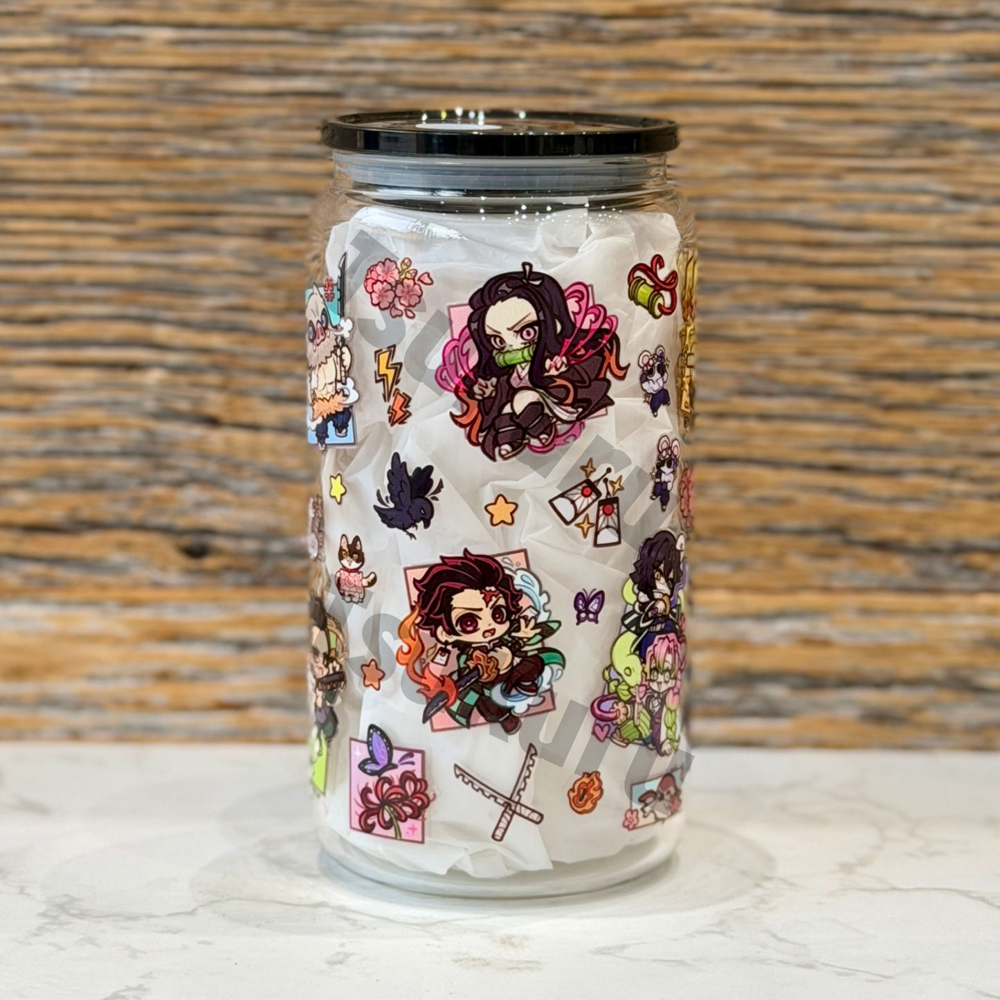 16oz Clear Glass Tumbler - Slayers (Double Sided)