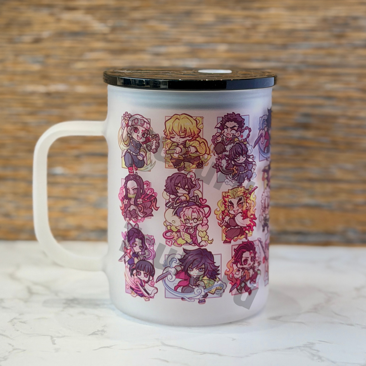 17oz Frosted Glass Mug - Slayers